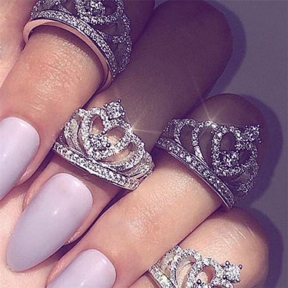 ✨ Fashion Luxury Hollow Crystal Sweet Heart Lovely Ring for Women, PD518 - Picture 6 of 7